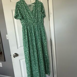 Green Floral Women's Dress Size XL